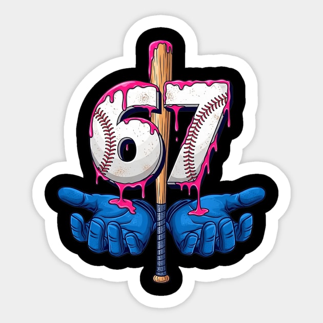 Baseball 67 Six Seven Funny Gen Alpha Meme Drip Sticker by yangho